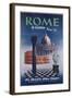 Poster Advertising Flights to Rome by Clipper, Produced by Pan American Airlines, C.1950-null-Framed Giclee Print