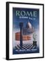 Poster Advertising Flights to Rome by Clipper, Produced by Pan American Airlines, C.1950-null-Framed Giclee Print