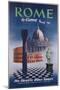 Poster Advertising Flights to Rome by Clipper, Produced by Pan American Airlines, C.1950-null-Mounted Giclee Print