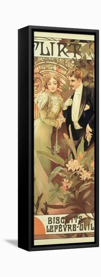 Poster Advertising 'Flirt' Biscuits by 'Lefevre-Utile', 1899-Alphonse Mucha-Framed Stretched Canvas