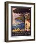 Poster Advertising French Railways to Mediterranean Coast-null-Framed Photographic Print