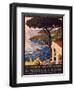 Poster Advertising French Railways to Mediterranean Coast-null-Framed Photographic Print