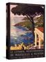 Poster Advertising French Railways to Mediterranean Coast-null-Stretched Canvas