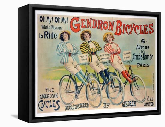 Poster Advertising Gendron Bicycles, Published by Chambrelent, Paris-null-Framed Stretched Canvas