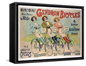 Poster Advertising Gendron Bicycles, Published by Chambrelent, Paris-null-Framed Stretched Canvas