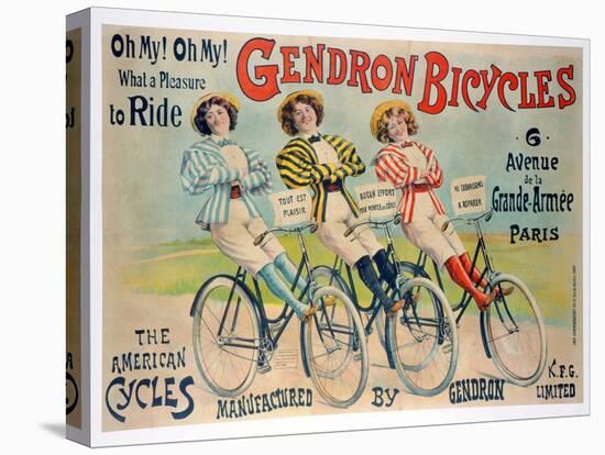Poster Advertising Gendron Bicycles, Published by Chambrelent, Paris-null-Stretched Canvas
