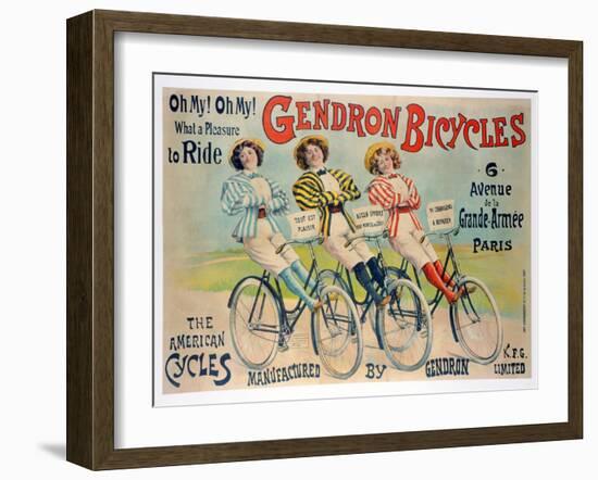 Poster Advertising Gendron Bicycles, Published by Chambrelent, Paris-null-Framed Giclee Print