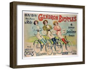 Poster Advertising Gendron Bicycles, Published by Chambrelent, Paris-null-Framed Giclee Print