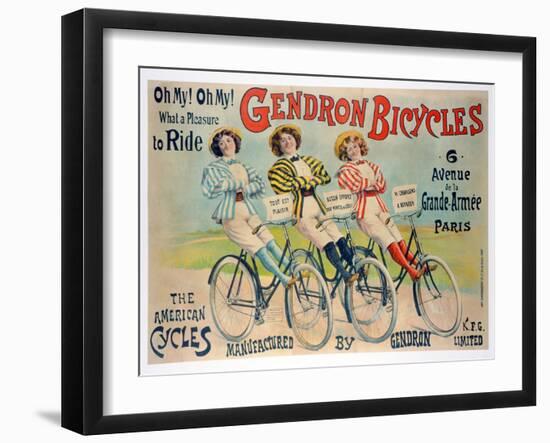 Poster Advertising Gendron Bicycles, Published by Chambrelent, Paris-null-Framed Giclee Print