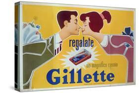 Poster Advertising Gillette Razors-Italian School-Stretched Canvas