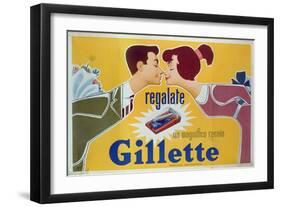 Poster Advertising Gillette Razors-Italian School-Framed Giclee Print