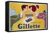 Poster Advertising Gillette Razors-Italian School-Framed Stretched Canvas