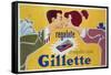 Poster Advertising Gillette Razors-Italian School-Framed Stretched Canvas