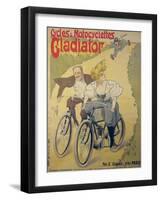 Poster Advertising Gladiator Bicycles and Motorcycles-Ferdinand Misti-mifliez-Framed Giclee Print