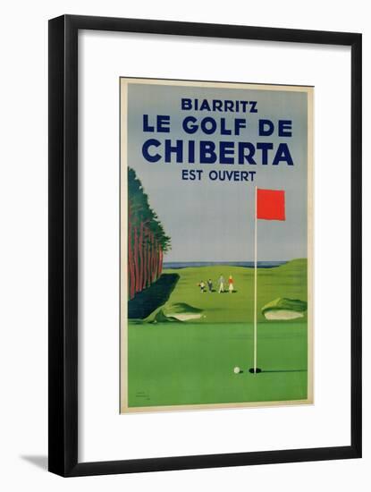 Poster Advertising Golfing Holidays in Biarritz, 1948-null-Framed Giclee Print