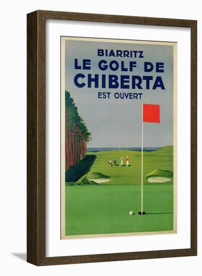 Poster Advertising Golfing Holidays in Biarritz, 1948-null-Framed Giclee Print