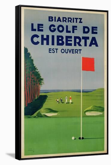 Poster Advertising Golfing Holidays in Biarritz, 1948-null-Framed Stretched Canvas