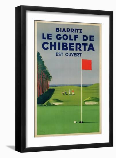 Poster Advertising Golfing Holidays in Biarritz, 1948-null-Framed Premium Giclee Print