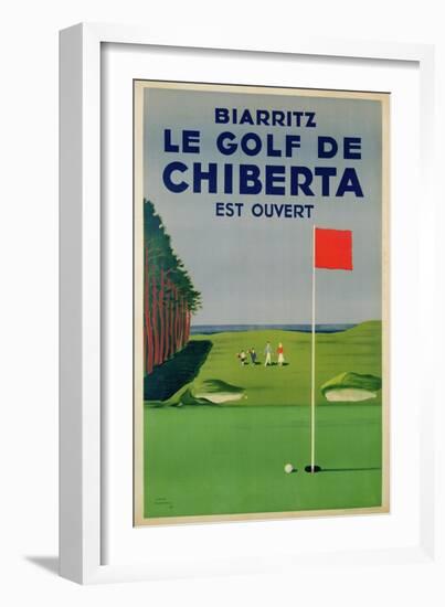 Poster Advertising Golfing Holidays in Biarritz, 1948-null-Framed Premium Giclee Print