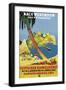 Poster Advertising 'Hamburg-Amerika Linie' Routes to the West Indies and Central America-German School-Framed Giclee Print