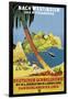 Poster Advertising 'Hamburg-Amerika Linie' Routes to the West Indies and Central America-German School-Framed Giclee Print