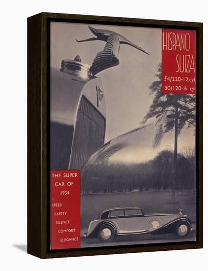 Poster Advertising Hispano-Suiza Cars, 1934-null-Framed Stretched Canvas