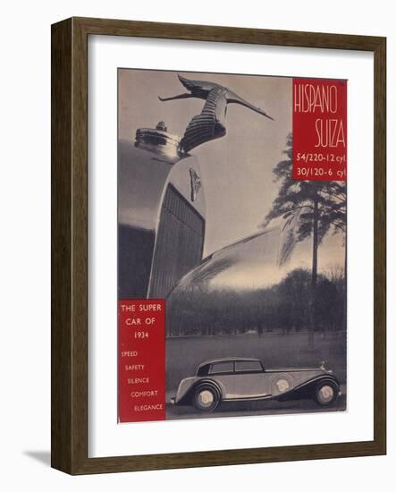 Poster Advertising Hispano-Suiza Cars, 1934-null-Framed Giclee Print