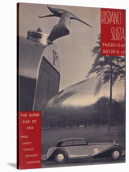Poster Advertising Hispano-Suiza Cars, 1934-null-Stretched Canvas
