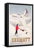 Poster Advertising Holidays in Zermatt, 1947-null-Framed Stretched Canvas