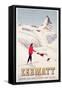 Poster Advertising Holidays in Zermatt, 1947-null-Framed Stretched Canvas