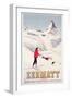 Poster Advertising Holidays in Zermatt, 1947-null-Framed Giclee Print