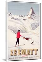 Poster Advertising Holidays in Zermatt, 1947-null-Mounted Giclee Print
