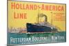 Poster Advertising 'Holland-America Line'-French School-Mounted Premium Giclee Print