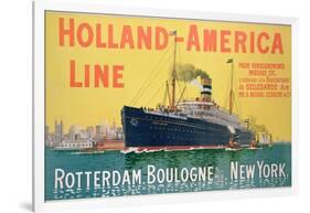 Poster Advertising 'Holland-America Line'-French School-Framed Giclee Print