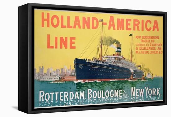 Poster Advertising 'Holland-America Line'-French School-Framed Stretched Canvas