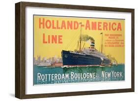 Poster Advertising 'Holland-America Line'-French School-Framed Giclee Print