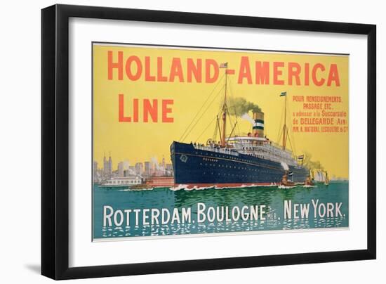 Poster Advertising 'Holland-America Line'-French School-Framed Giclee Print