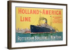 Poster Advertising 'Holland-America Line'-French School-Framed Giclee Print