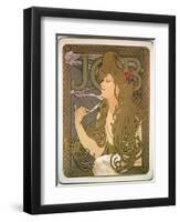 Poster Advertising 'Job' Cigarette Papers, 1896-Alphonse Mucha-Framed Giclee Print