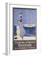 Poster Advertising Kodak Cameras, C.1930-null-Framed Premium Giclee Print