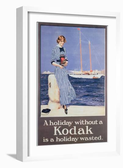 Poster Advertising Kodak Cameras, C.1930-null-Framed Premium Giclee Print