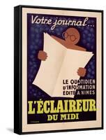 Poster Advertising 'L'Eclaireur Du Midi' Newspaper, C.1939-J.M. Bompard-Framed Stretched Canvas