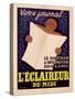 Poster Advertising 'L'Eclaireur Du Midi' Newspaper, C.1939-J.M. Bompard-Stretched Canvas