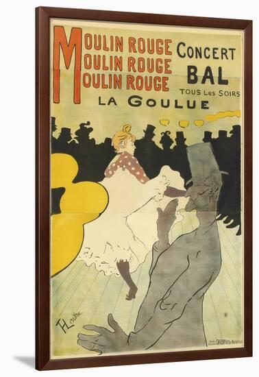 Poster Advertising 'La Goulue' at the Moulin Rouge, 1891-Henri de Toulouse-Lautrec-Framed Giclee Print