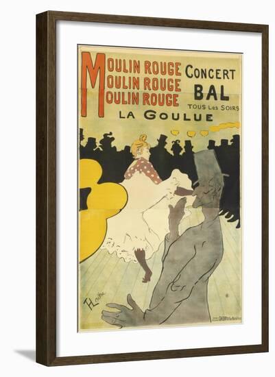 Poster Advertising 'La Goulue' at the Moulin Rouge, 1891-Henri de Toulouse-Lautrec-Framed Giclee Print