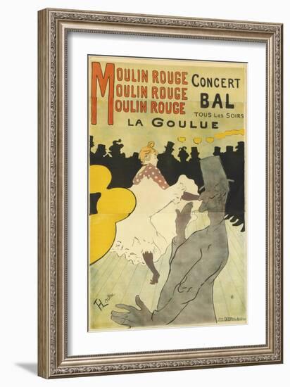 Poster Advertising 'La Goulue' at the Moulin Rouge, 1891-Henri de Toulouse-Lautrec-Framed Giclee Print