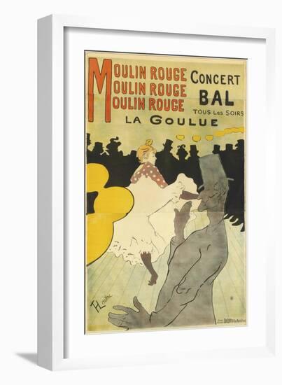 Poster Advertising 'La Goulue' at the Moulin Rouge, 1891-Henri de Toulouse-Lautrec-Framed Giclee Print