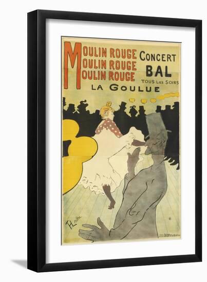 Poster Advertising 'La Goulue' at the Moulin Rouge, 1891-Henri de Toulouse-Lautrec-Framed Premium Giclee Print