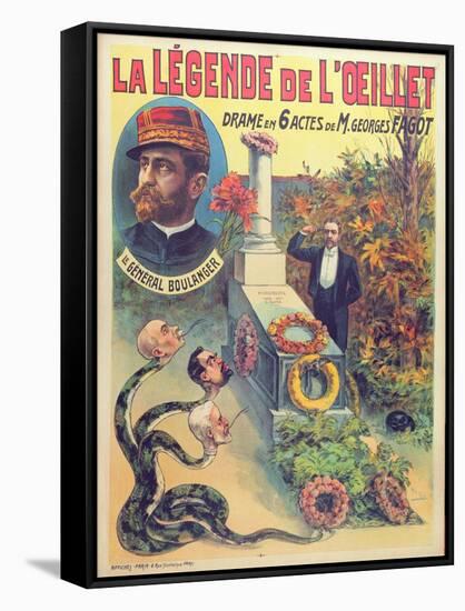 Poster Advertising 'La Legende De L'Oeillet', a Play by Georges Fagot (Colour Litho)-Candido Aragonez de Faria-Framed Stretched Canvas