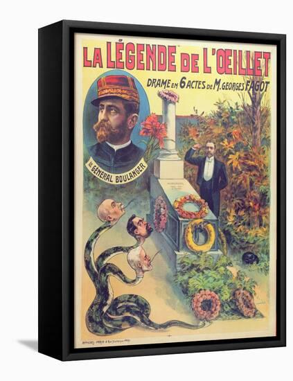 Poster Advertising 'La Legende De L'Oeillet', a Play by Georges Fagot (Colour Litho)-Candido Aragonez de Faria-Framed Stretched Canvas